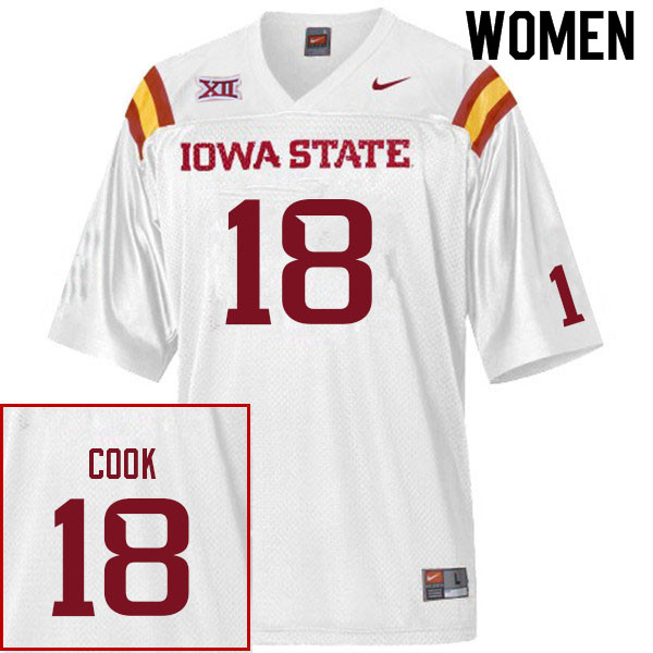 Iowa State Cyclones Women's #18 Ashton Cook Nike NCAA Authentic White College Stitched Football Jersey AK42Q46JZ